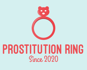 Pink Bear Ring logo design