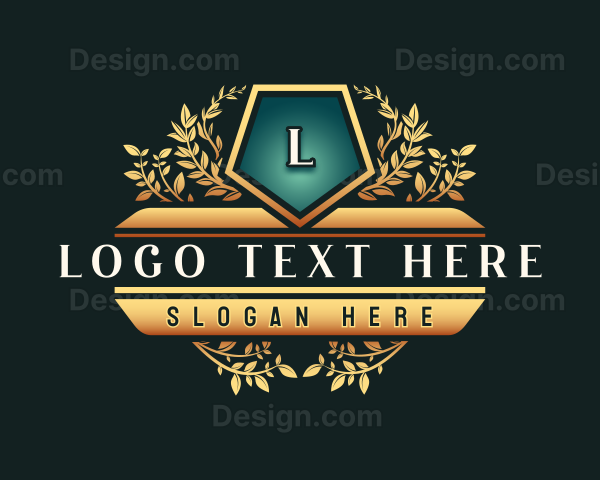 Elegant Leaf Wreath Logo