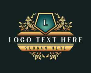 Elegant Leaf Wreath logo