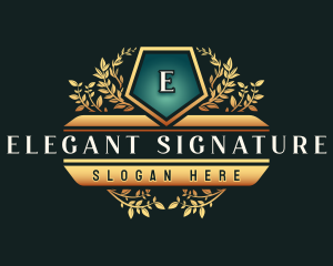 Elegant Leaf Wreath logo design