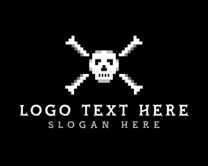 Pixel Skull Bone logo