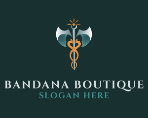 Medical Caduceus Staff Logo