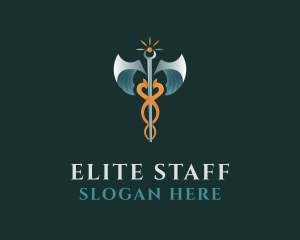 Medical Caduceus Staff logo