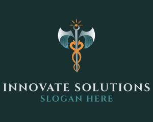 Medical Caduceus Staff logo