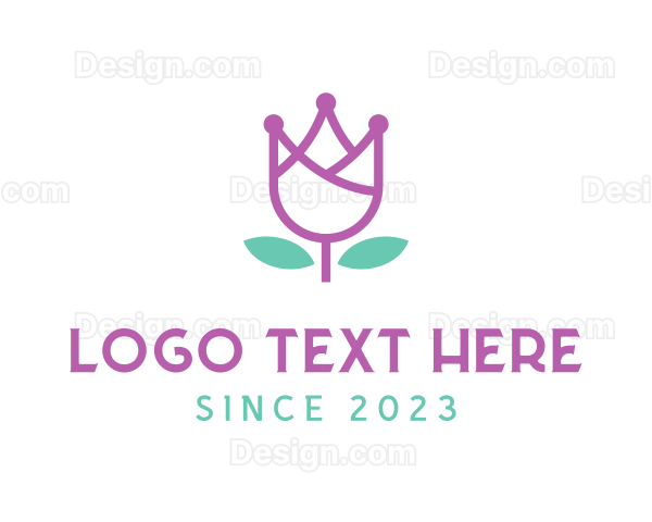 Flower Tulip Crown Logo