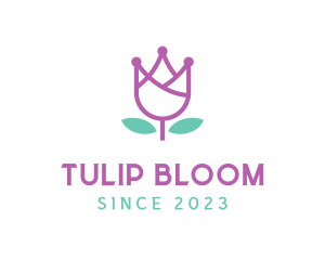 Flower Tulip Crown logo design