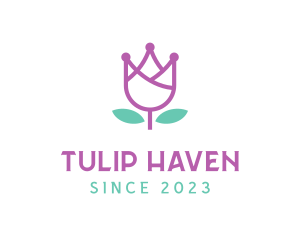 Flower Tulip Crown logo design