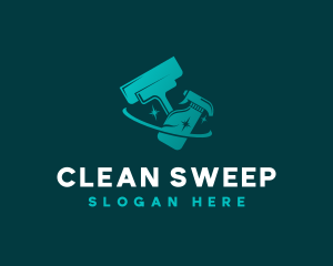 Disinfection Cleaning Tools logo design