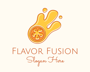 Orange Slice Juice  logo design