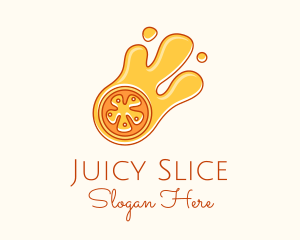 Orange Slice Juice  logo design