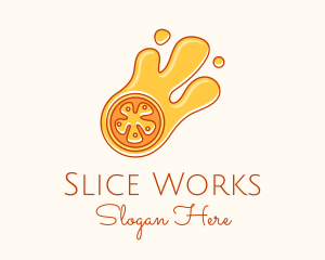 Orange Slice Juice  logo design