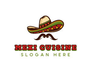 Mexican Hat Mustache logo design