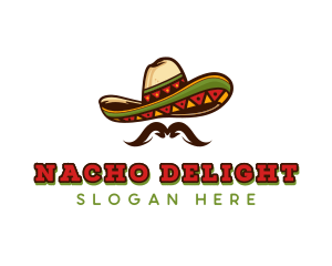 Mexican Hat Mustache logo design