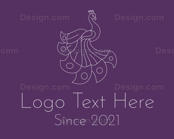 Majestic Peacock Line Art Logo
