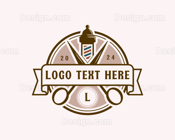 Barbershop Haircut Scissors Logo