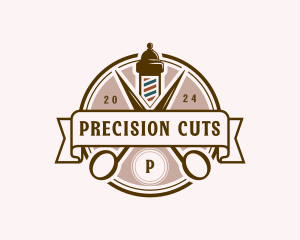 Barbershop Haircut Scissors logo design