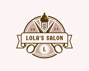 Barbershop Haircut Scissors logo design