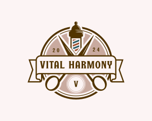 Barbershop Haircut Scissors logo design