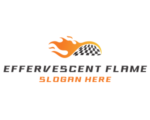 Flaming Racing Flag Motorsport logo design