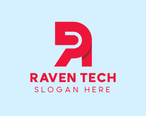 Red Tech Letter R  logo design