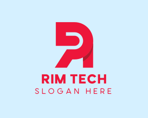 Red Tech Letter R  logo design