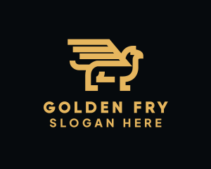 Abstract Golden Griffin logo design