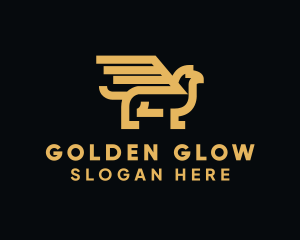 Abstract Golden Griffin logo design