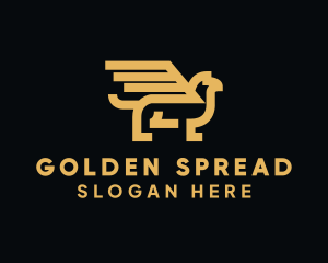 Abstract Golden Griffin logo design