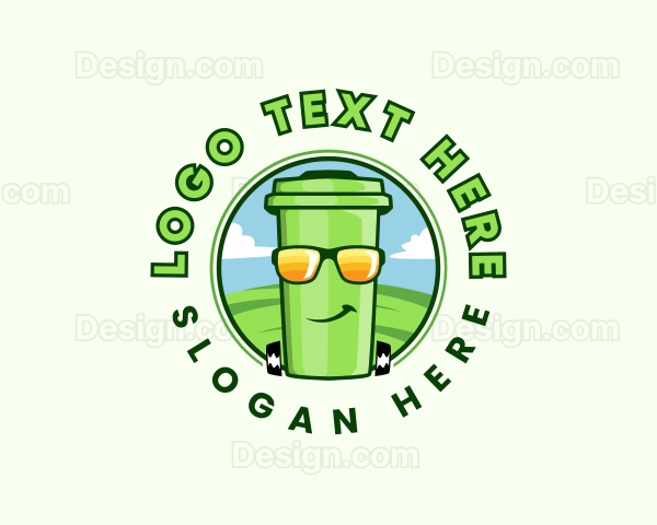 Trash Bin Garbage Sanitation Logo