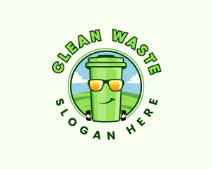 Trash Bin Garbage Sanitation logo design