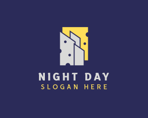 City Night Tower Buildings  logo design