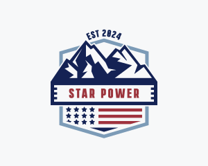 Mountain Patriotic Badge logo design