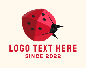 Paper - Origami Paper Ladybug logo design