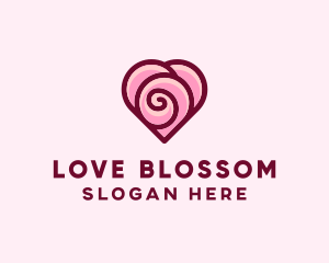 Rose Heart Valentine logo design