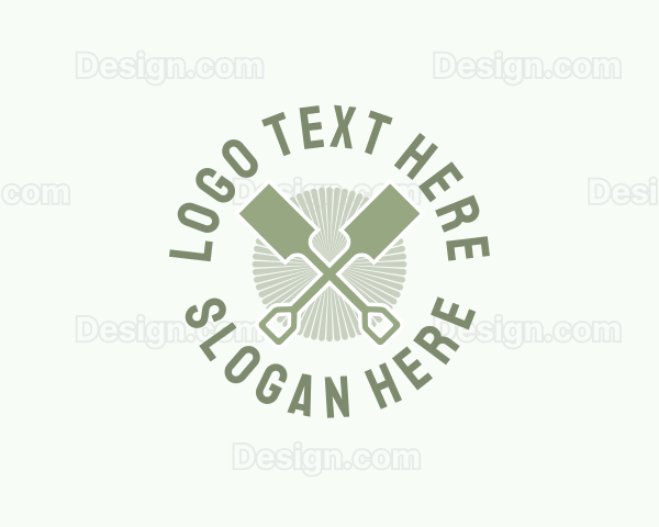 Green Gardening Shovel Logo