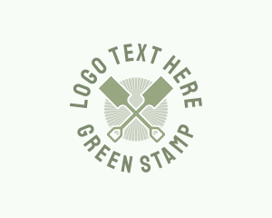 Green Gardening Shovel logo design