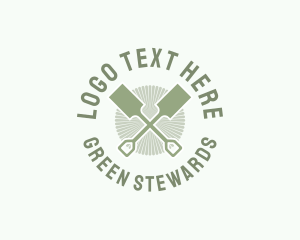 Green Gardening Shovel logo design