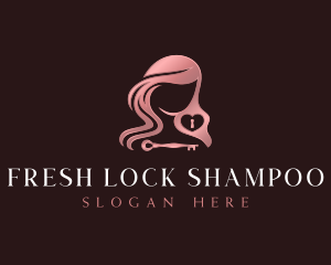 Woman Key Lock logo design