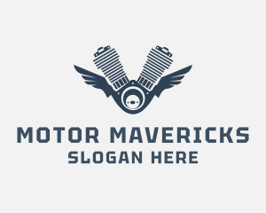 Motor Engine Wings logo design