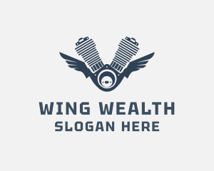 Motor Engine Wings logo design