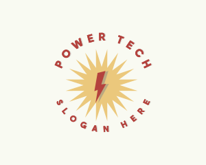 Power Thunder Electricity logo design