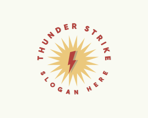 Power Thunder Electricity logo design