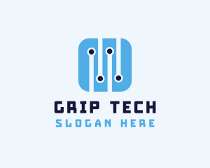 Tech Circuit App Icon logo design