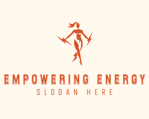 Electric Power Woman logo design