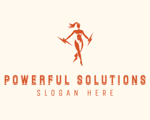 Electric Power Woman logo design