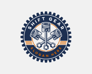 Piston Gear Engine logo design