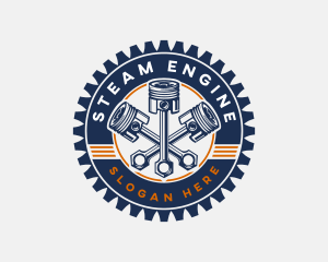 Piston Gear Engine logo design