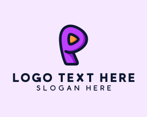 Video Button Letter P logo