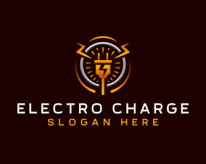 Electricity Power Plug logo design