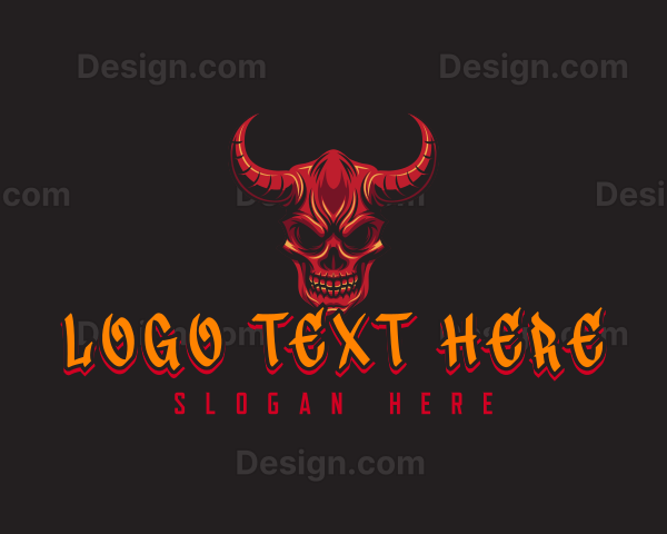 Demon Skull Horn Logo